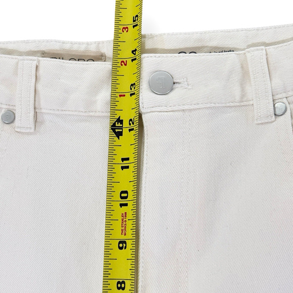 Anthropologie Pilcro Dishtowel Stripe Mid-Rise Wide-Leg Jeans Womens 32 Ivory - Picture 11 of 13